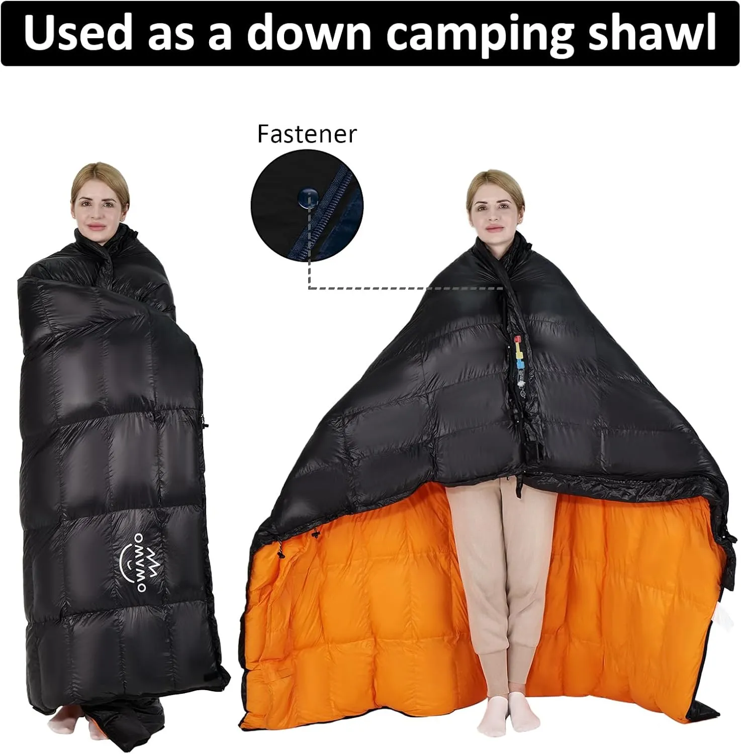 -10°F 0°F Goose Down Sleeping Bag for Adults,800 Fill Power,Ultralight Wearable 4 Season Cold Weather Rectangle Sleeping Bag for Camping Hiking,Can be Used as a Down Blanket or Cloak