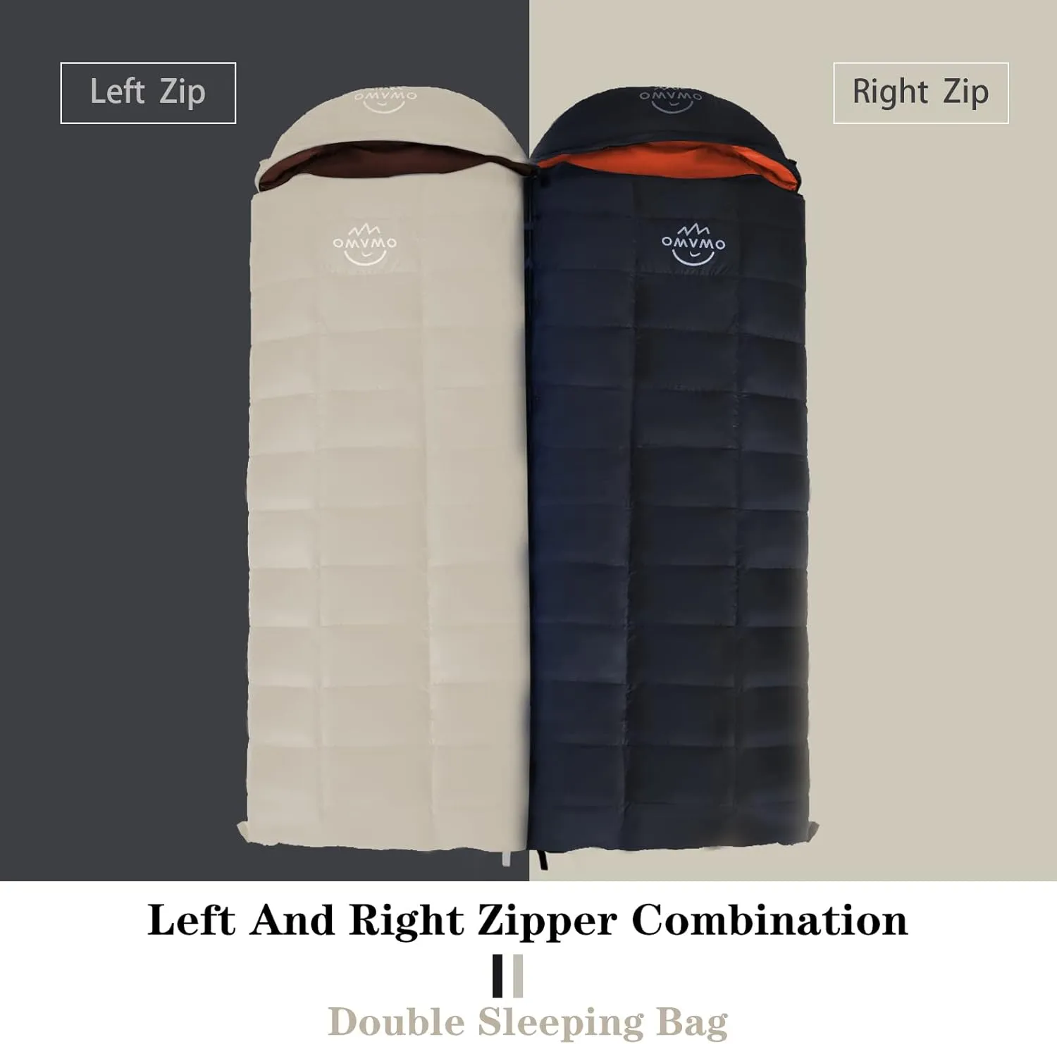 -10°F 0°F Goose Down Sleeping Bag for Adults,800 Fill Power,Ultralight Wearable 4 Season Cold Weather Rectangle Sleeping Bag for Camping Hiking,Can be Used as a Down Blanket or Cloak