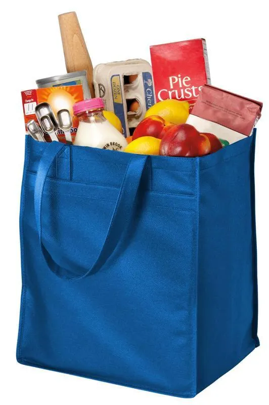 10 in Extra-Wide Bottom Grocery Shopping Tote Bag