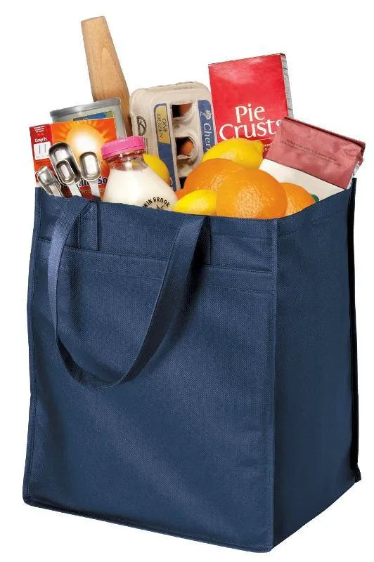 10 in Extra-Wide Bottom Grocery Shopping Tote Bag