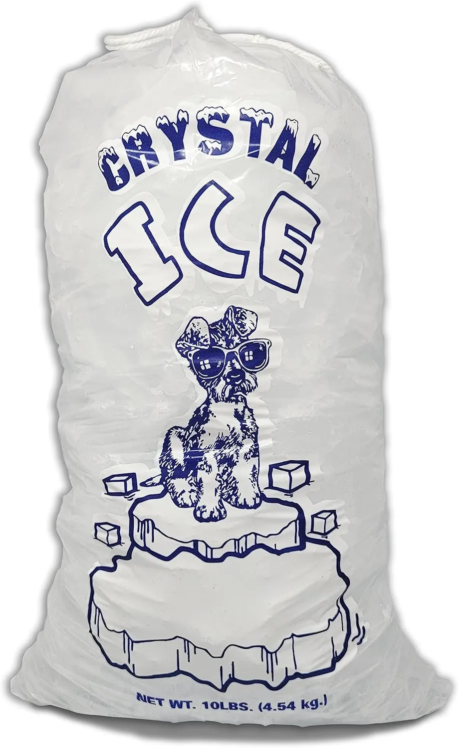 10 lb Crystal Clear Plastic Ice Bags with Cotton Drawstring for Ice Storage and Transport (Pack of 375)