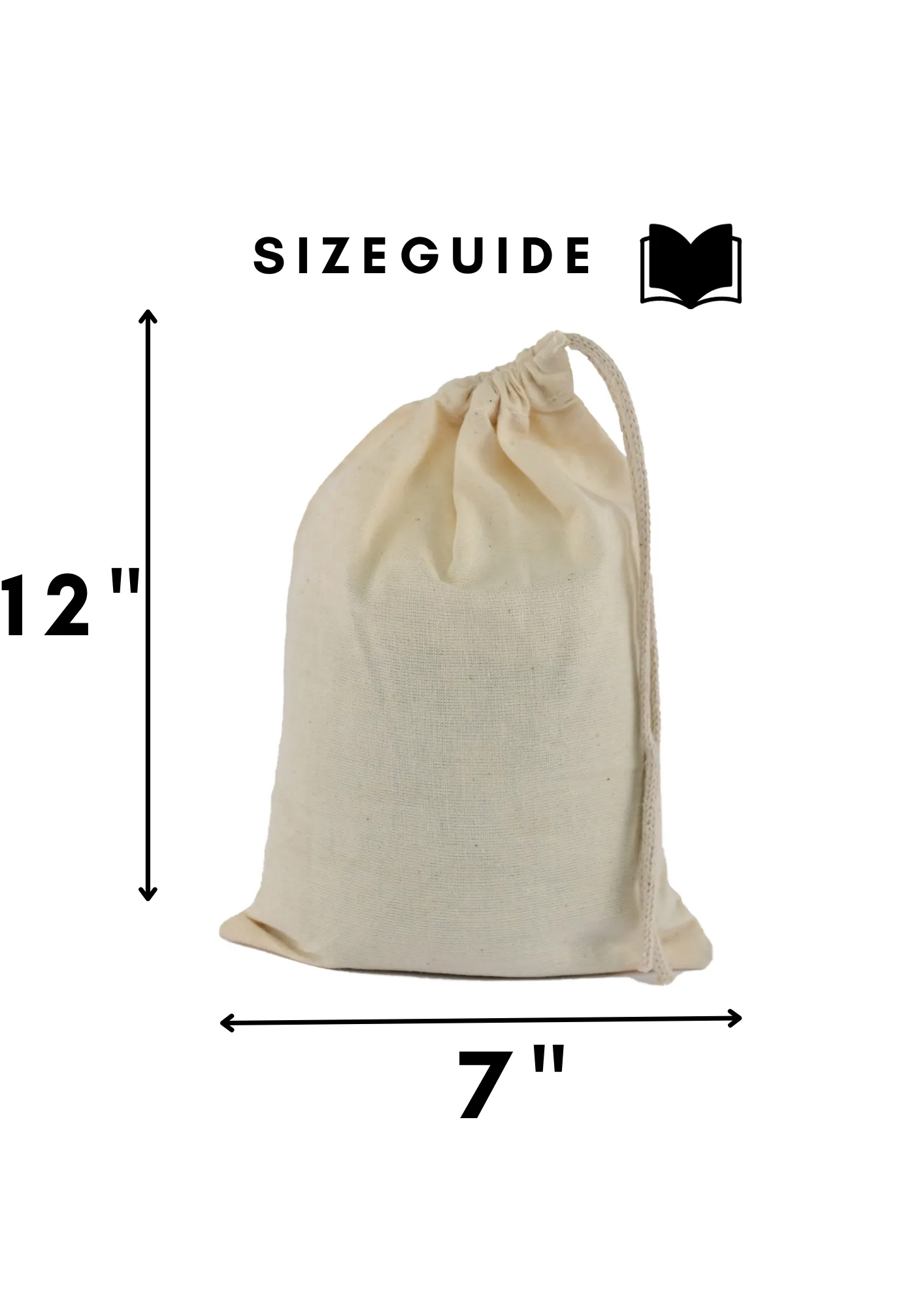 100% Cotton Single Drawstring Pouch for everyday use