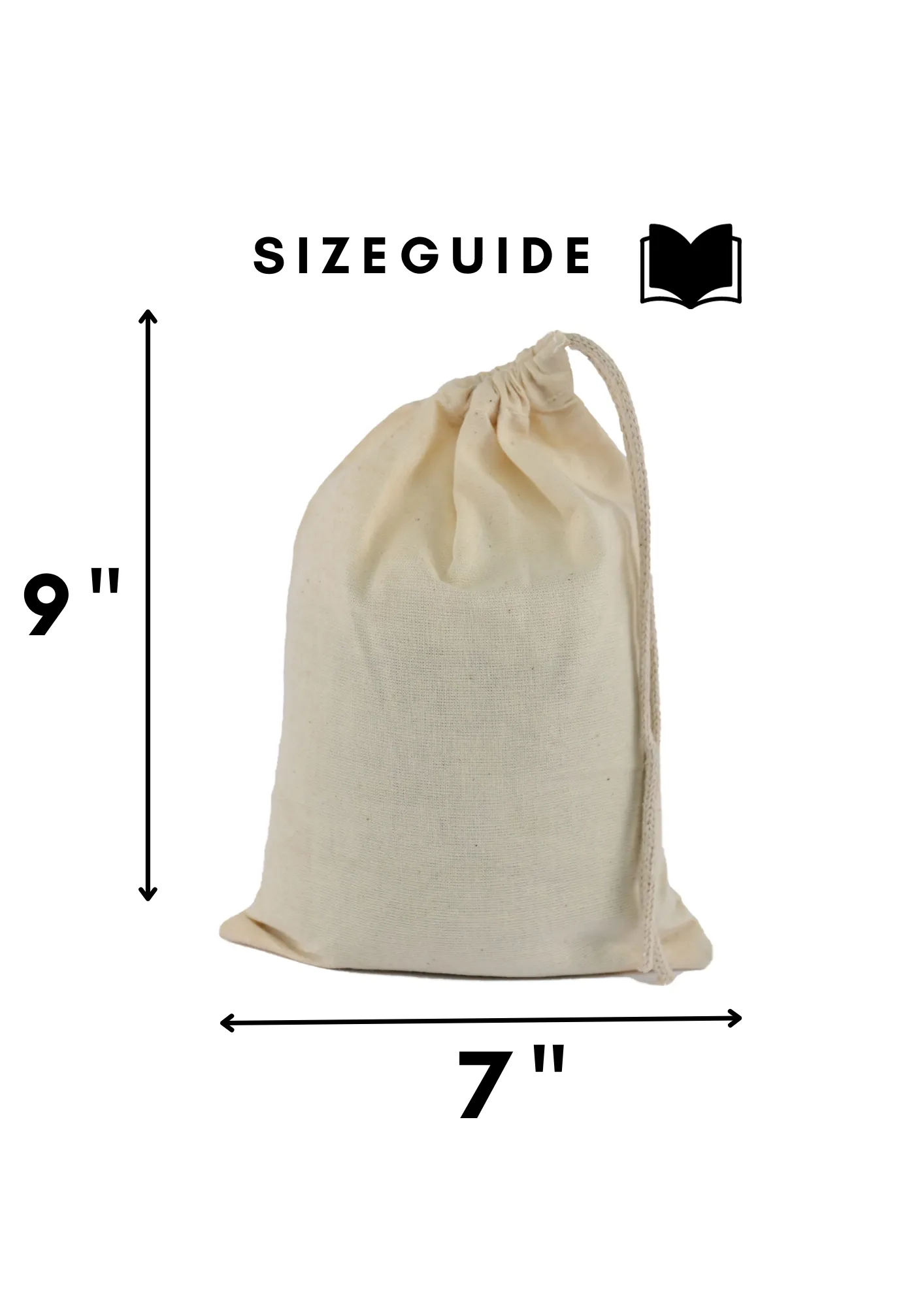 100% Cotton Single Drawstring Pouch for everyday use
