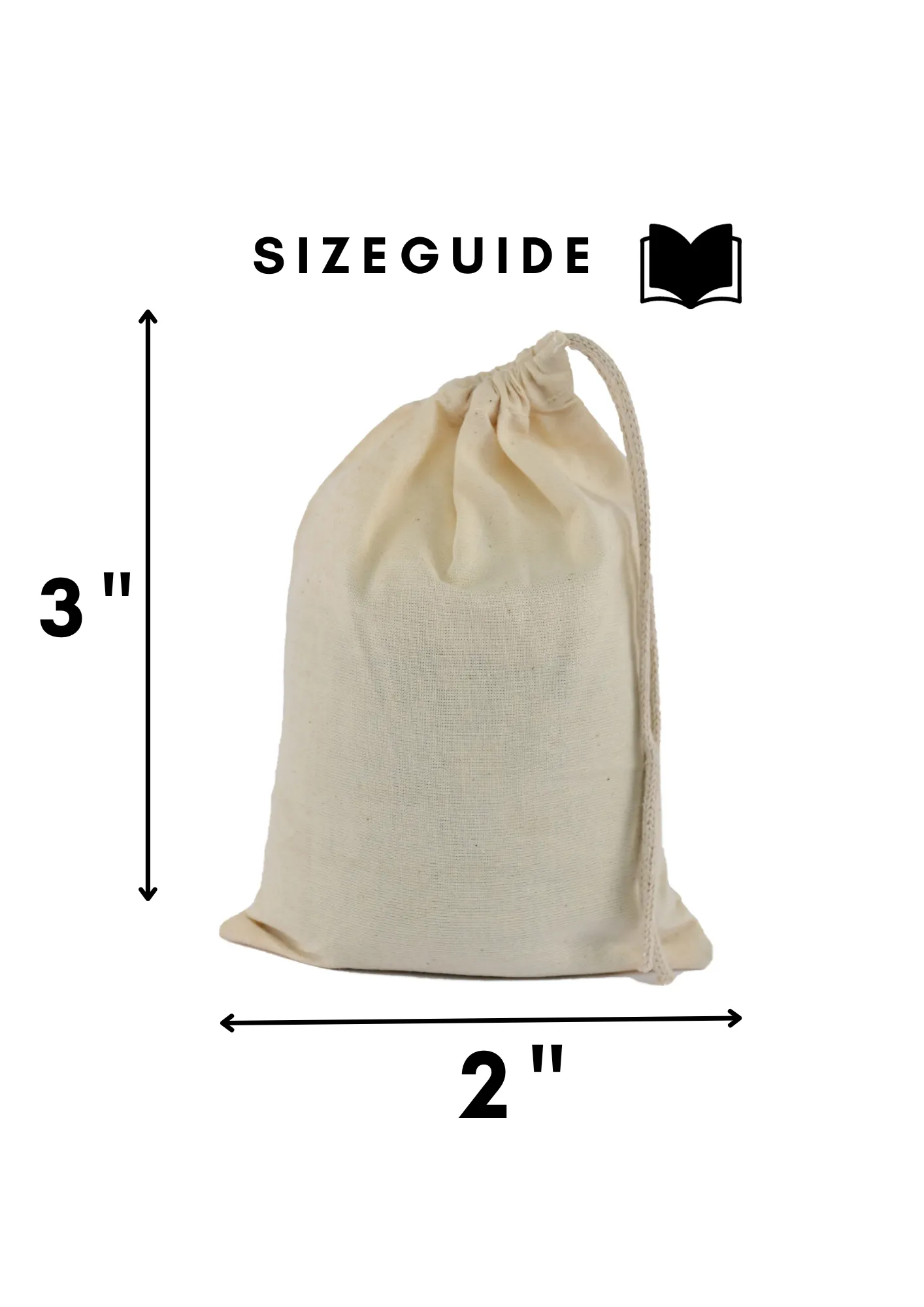 100% Cotton Single Drawstring Pouch for everyday use