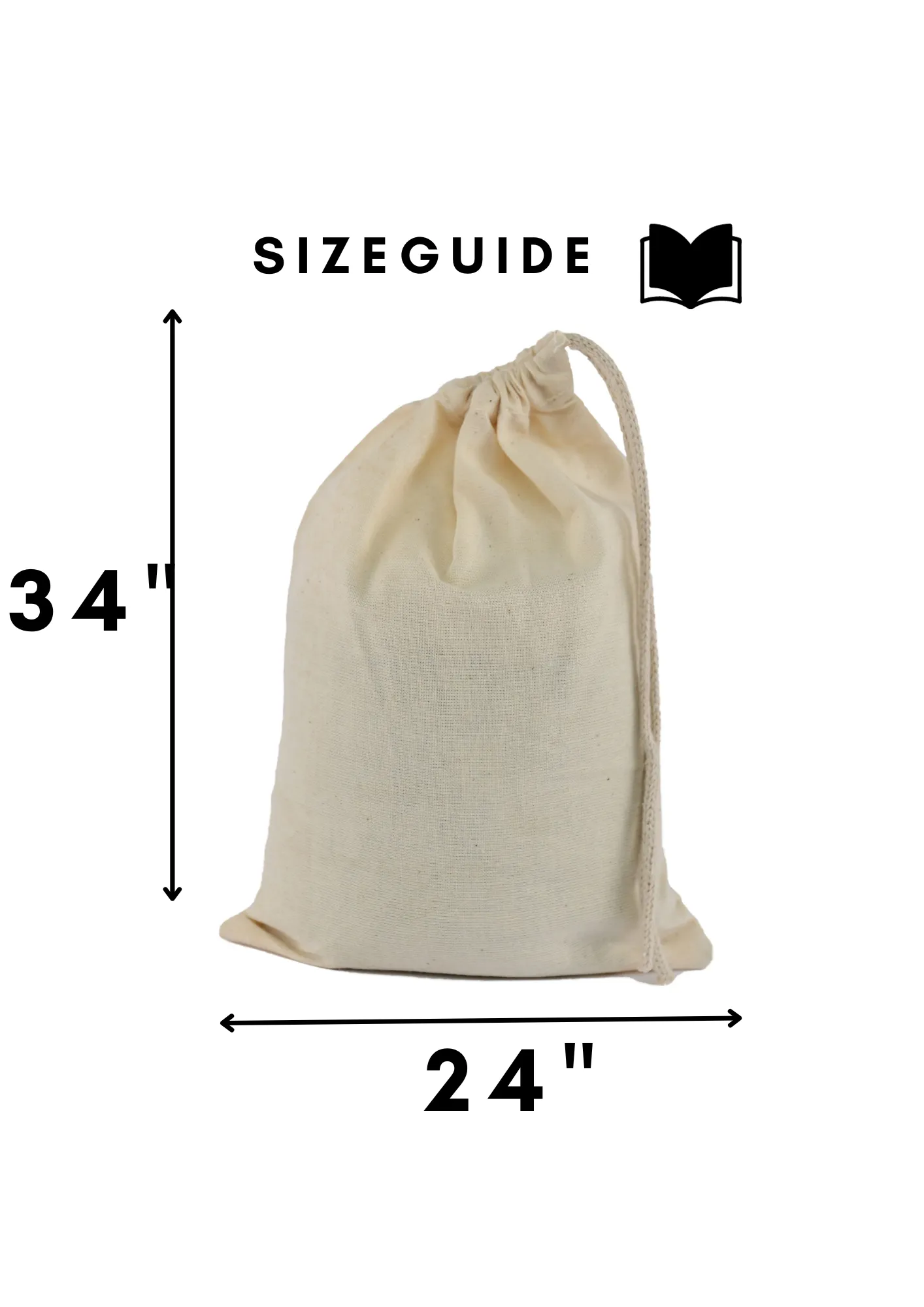 100% Cotton Single Drawstring Pouch for everyday use