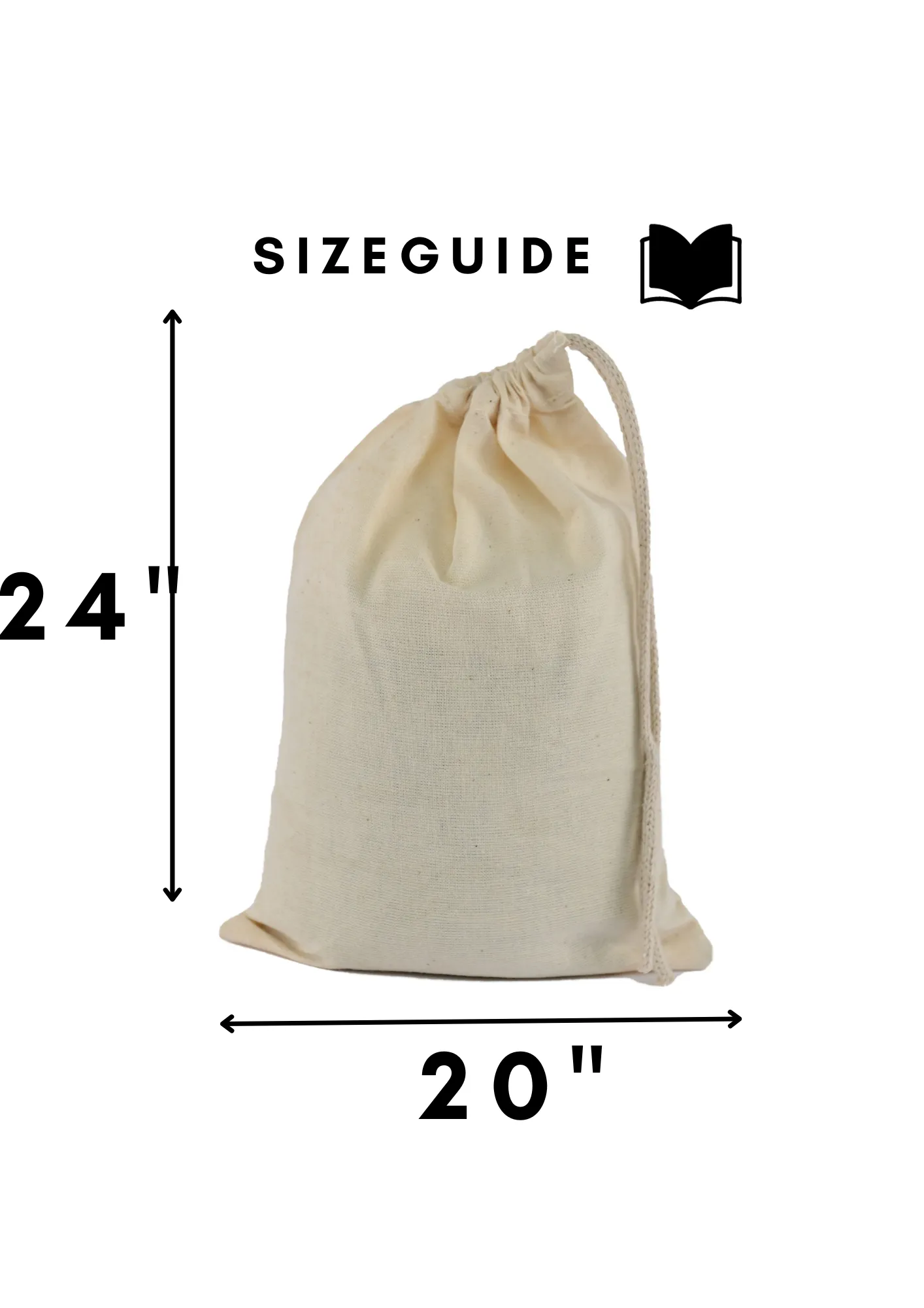 100% Cotton Single Drawstring Pouch for everyday use