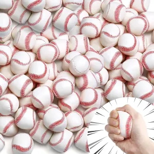 100 Pcs 2 Inch Soft Foam Baseballs Mini Baseballs in Bulk Sports Themed Baseball Toys Stress Anxiety Relief Baseball for Little Teens Baseball Party Decorations Favors Supplies Gifts Stocking Stuffers