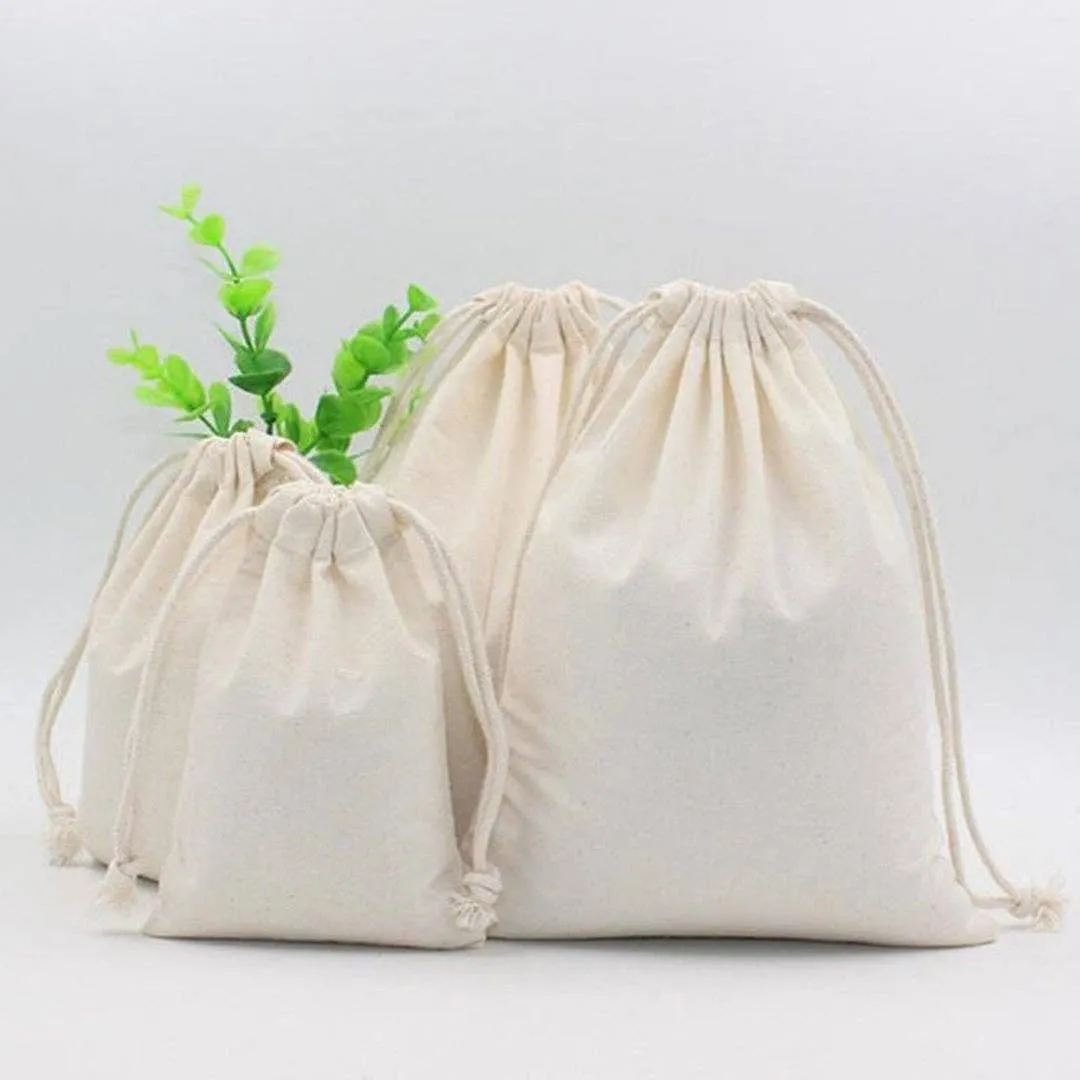 10" x 12" Cotton Canvas Drawstring Pouch / Favor Bag 10"x12"