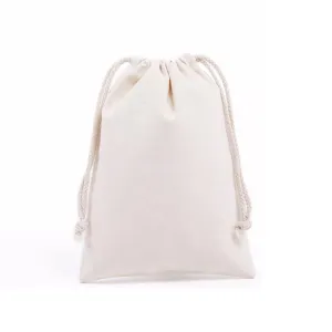 10x Tote Gift Bag Calico Bags Linen 8x10cm Drawstring Storage Bags