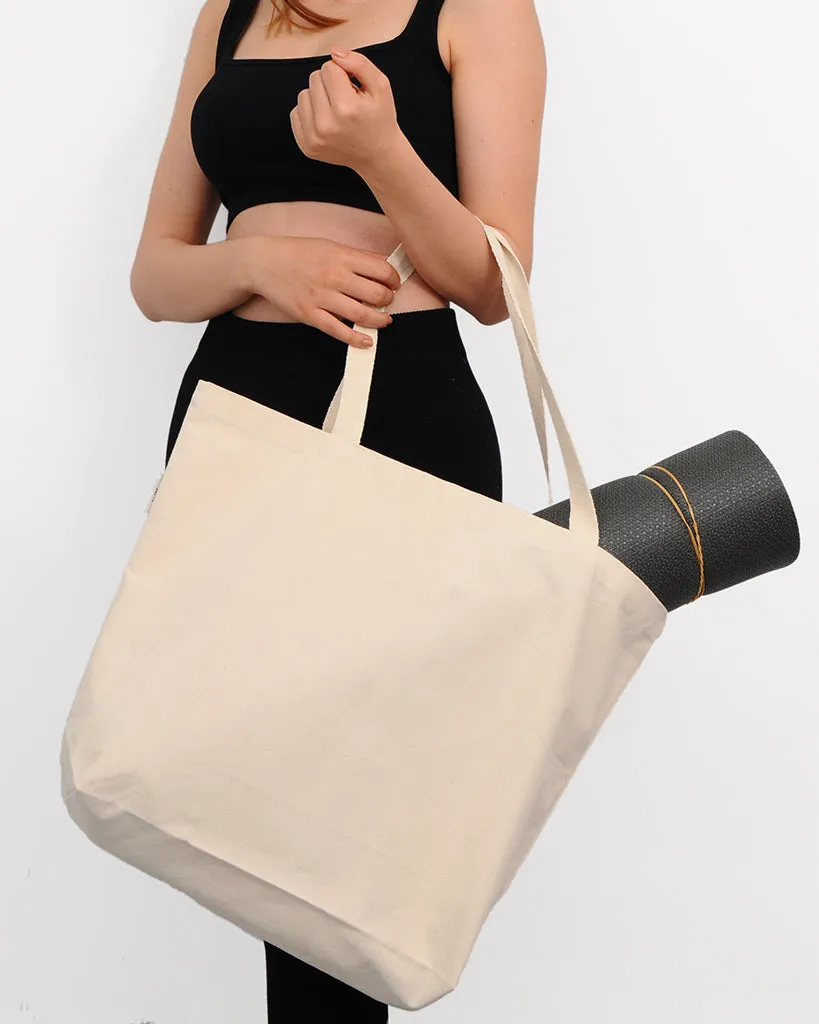 12 ct - 20 in Large Organic Canvas Shopping Tote Bags - By Dozen