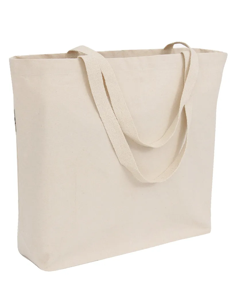 12 ct - 20 in Large Organic Canvas Shopping Tote Bags - By Dozen