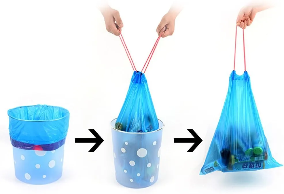 1.2 Gallon Small Trash Bags, Drawstring, 200 Counts, Blue