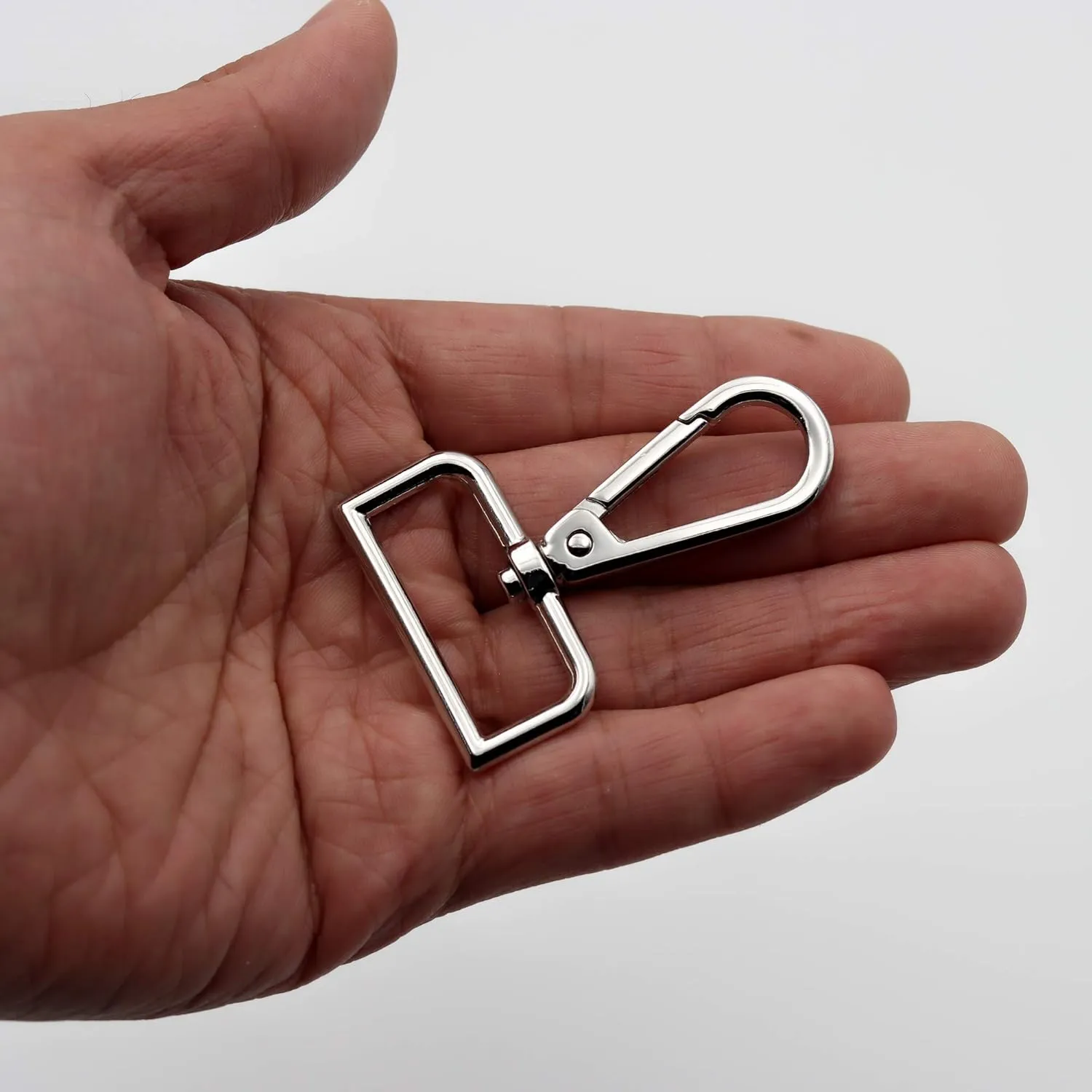 12 Pcs D Ring Swivel Lobster Claw Clasp, Push Gate Snap Hooks Trigger Clips(Silver, 1 1/4 inch)