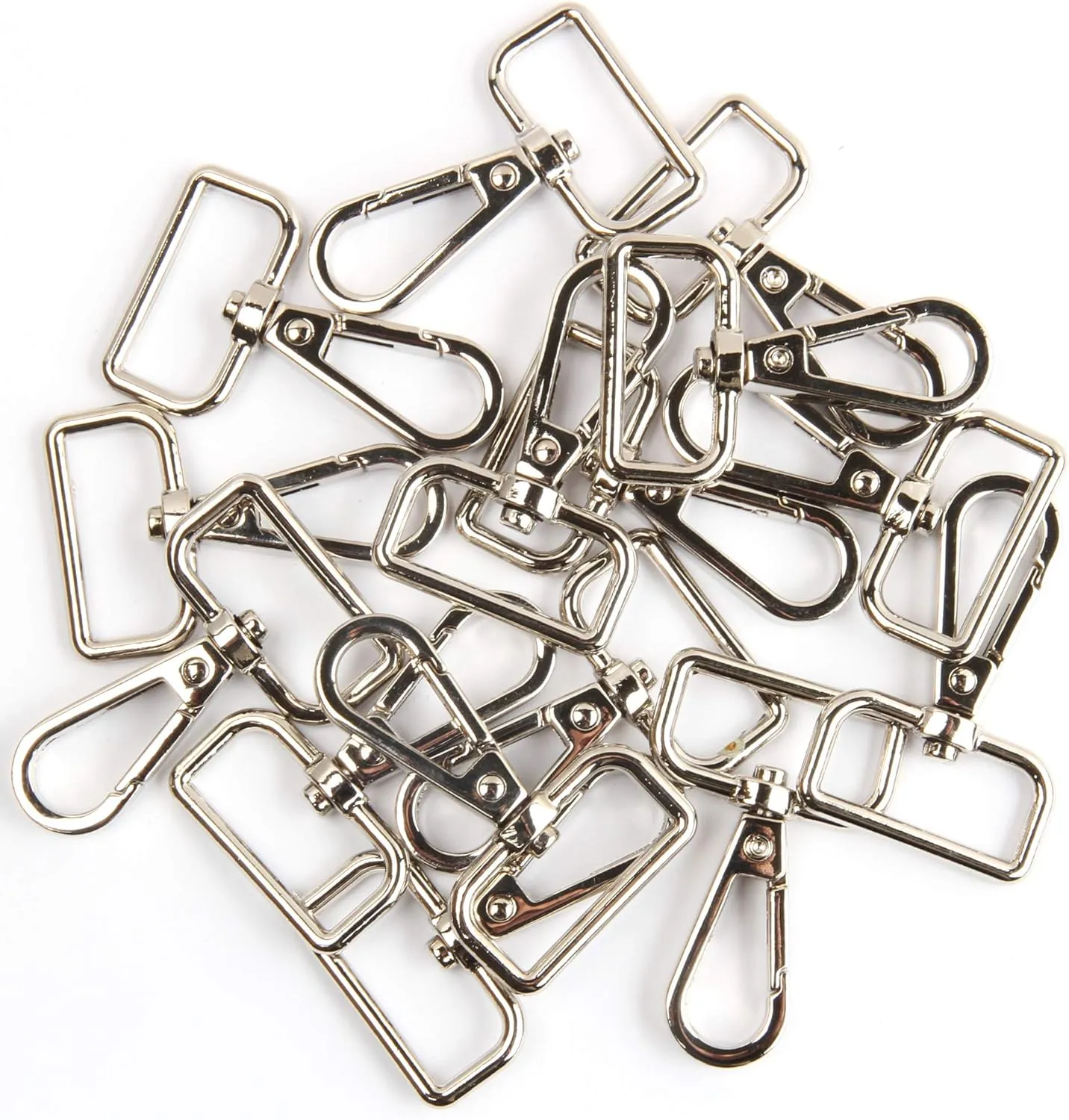 12 Pcs D Ring Swivel Lobster Claw Clasp, Push Gate Snap Hooks Trigger Clips(Silver, 1 1/4 inch)