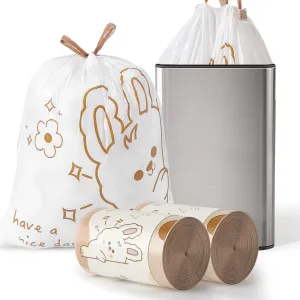 13 Gallon Strong Tall Kitchen Trash Bags, Large Plastic Garbage Bags for Bathroom Office Home Trash Can Bin Liner, White Floral Scent Drawstring 100 Count