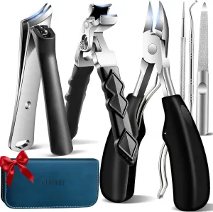 2025 Toenail Clippers for Seniors Thick Toenails, Angled Head Large Toe Nail Clippers for Thick Nails for Men, Heavy Duty Ingrown Toenail Clippers with Wide Jaw, Slanted Nail clippers with Long Handle