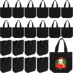 24 Pcs Mini Canvas Tote Bags Small Tote Bags Bulk Reusable Gift with Handles for Crafts DIY Grocery, 9 x 8 x 4 Inches