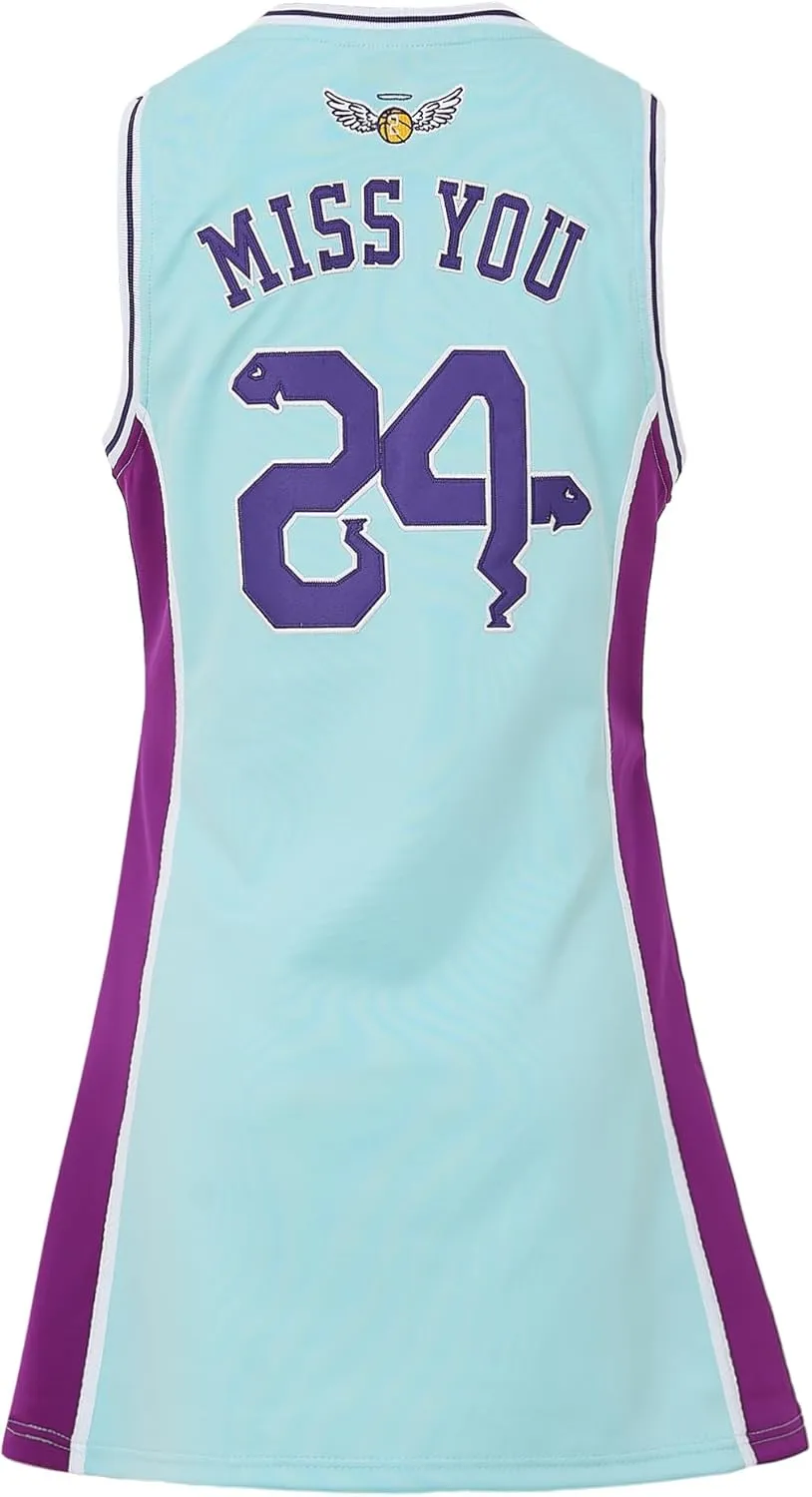 24 Womens Legend Basketball Shirt,Miss You Snakeskin Hip Hop Sport Sleeveless Dress