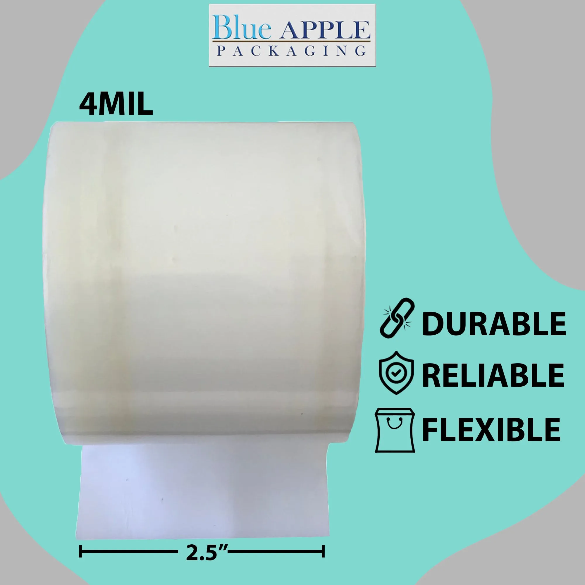 2.5 inch x 1075ft Poly Tubing Roll 4 Mil LDPE Low Density