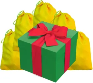 2x3 inches Color Full Cotton Bags, Reusable And Biodegradable Produce Muslin Drawstring Bags Available in Different Sizes (Yellow) (Pack of 25)