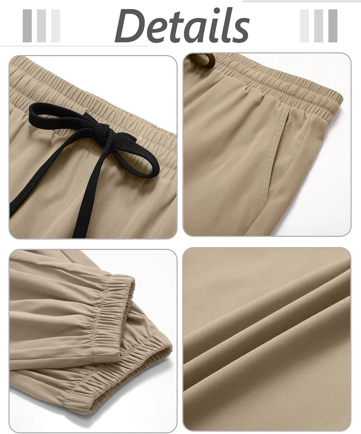 3 Pack Men's Casual Jogger Pants, Cotton Drawstring Sweatpants with Pockets Hiking Outdoor Athletic Joggers