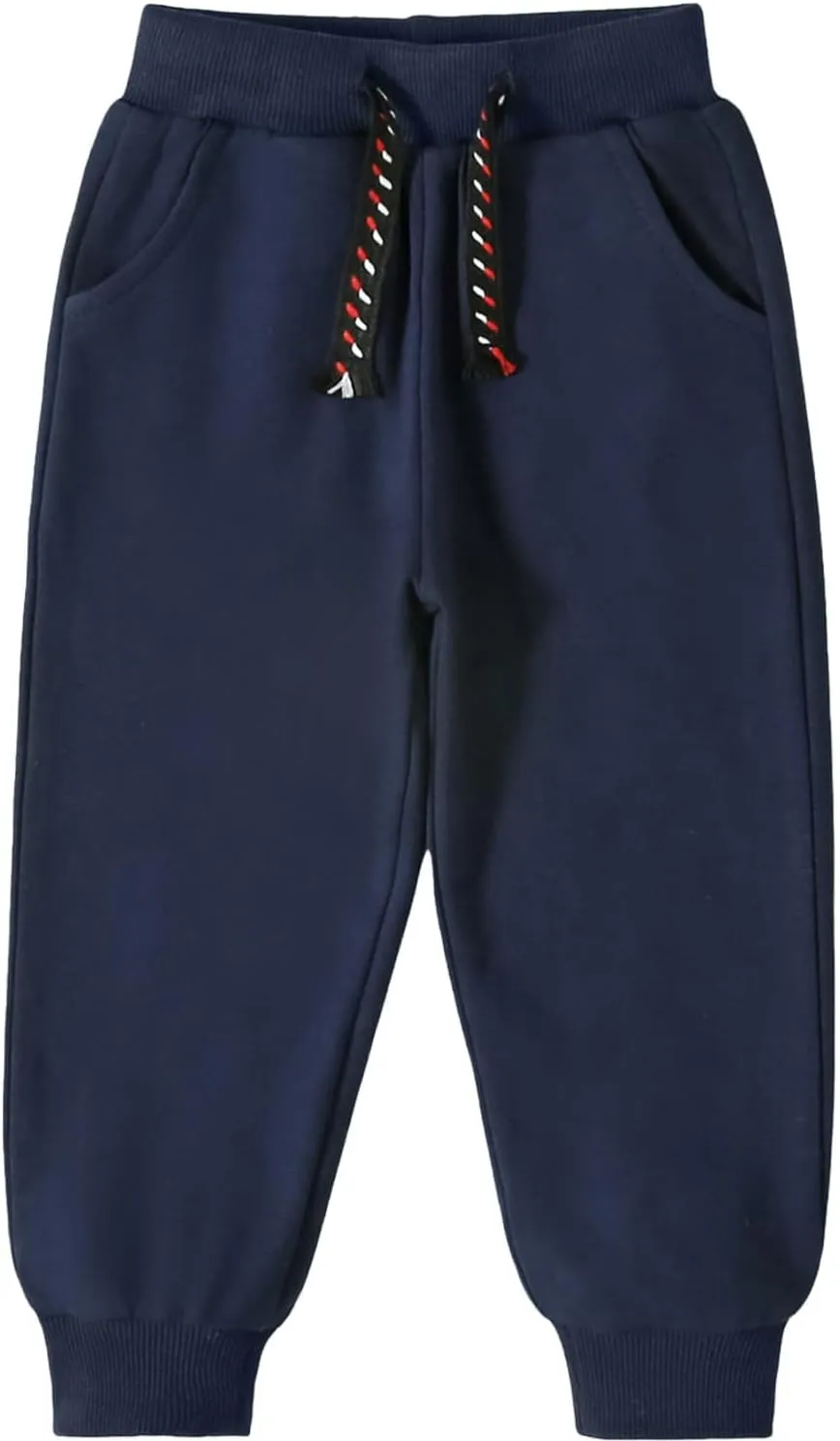 3 Pack Toddler Boys and Girls Cotton Pull on Sweatpant with Drawstring