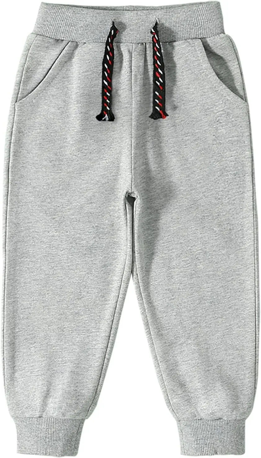 3 Pack Toddler Boys and Girls Cotton Pull on Sweatpant with Drawstring
