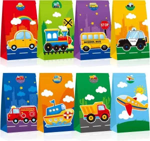 32 Pieces Mini Transportation Goodie Bags Transportation Birthday Party Supplies Transportation Party Favor Bags Cars Theme Birthday Party Decorations for Kids Birthday Baby Shower Party Supplies