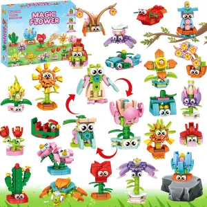 36 Pack Party Favors Building Blocks for Kids,Flowers Bouquets Building Toys DIY Unique Bricks Mini Animals Toys for Boys Girls Goodie Bags Stocking Stuffers Holiday Birthday Gifts Classroom Prizes