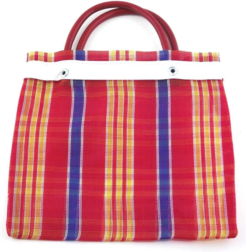 36 Pcs Small Mexican Tote Mercado Bags 7.5 inch by 7.5 inch, Assorted Colors High Thread Mesh - Mini Mexican Mercado Candy Bags