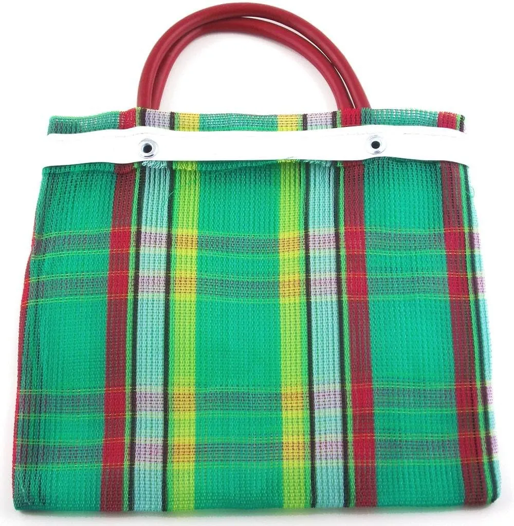 36 Pcs Small Mexican Tote Mercado Bags 7.5 inch by 7.5 inch, Assorted Colors High Thread Mesh - Mini Mexican Mercado Candy Bags