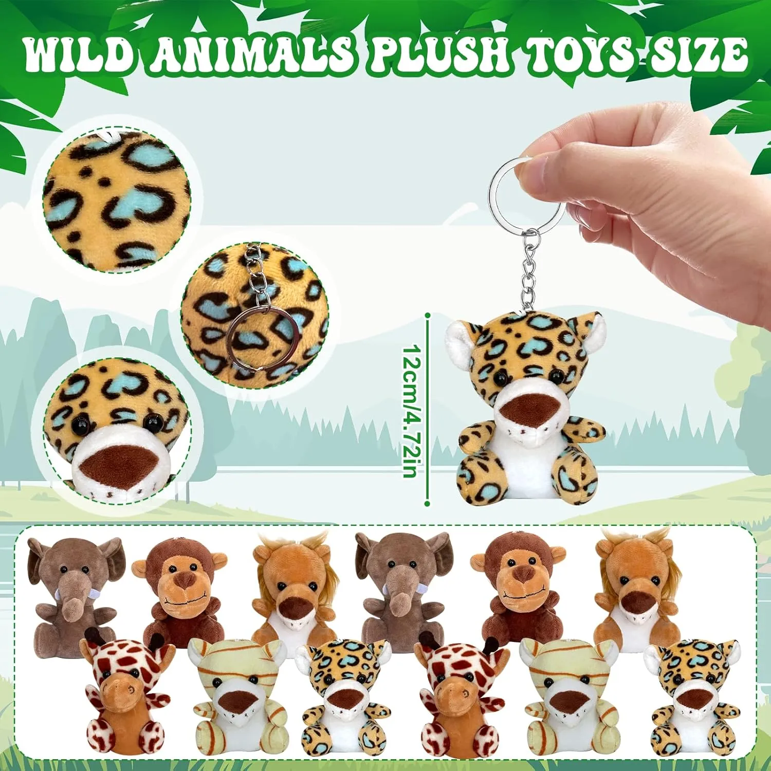 38 Pcs Safari Jungle Party Favors Include 12 Foldable Paper Boxes 12 Forest Mini Stuffed Animals 12 Adoption Cards 1 Adoption Signs 1 Fence for Jungle Party Supplies Adopt A Jungle Animal Favors