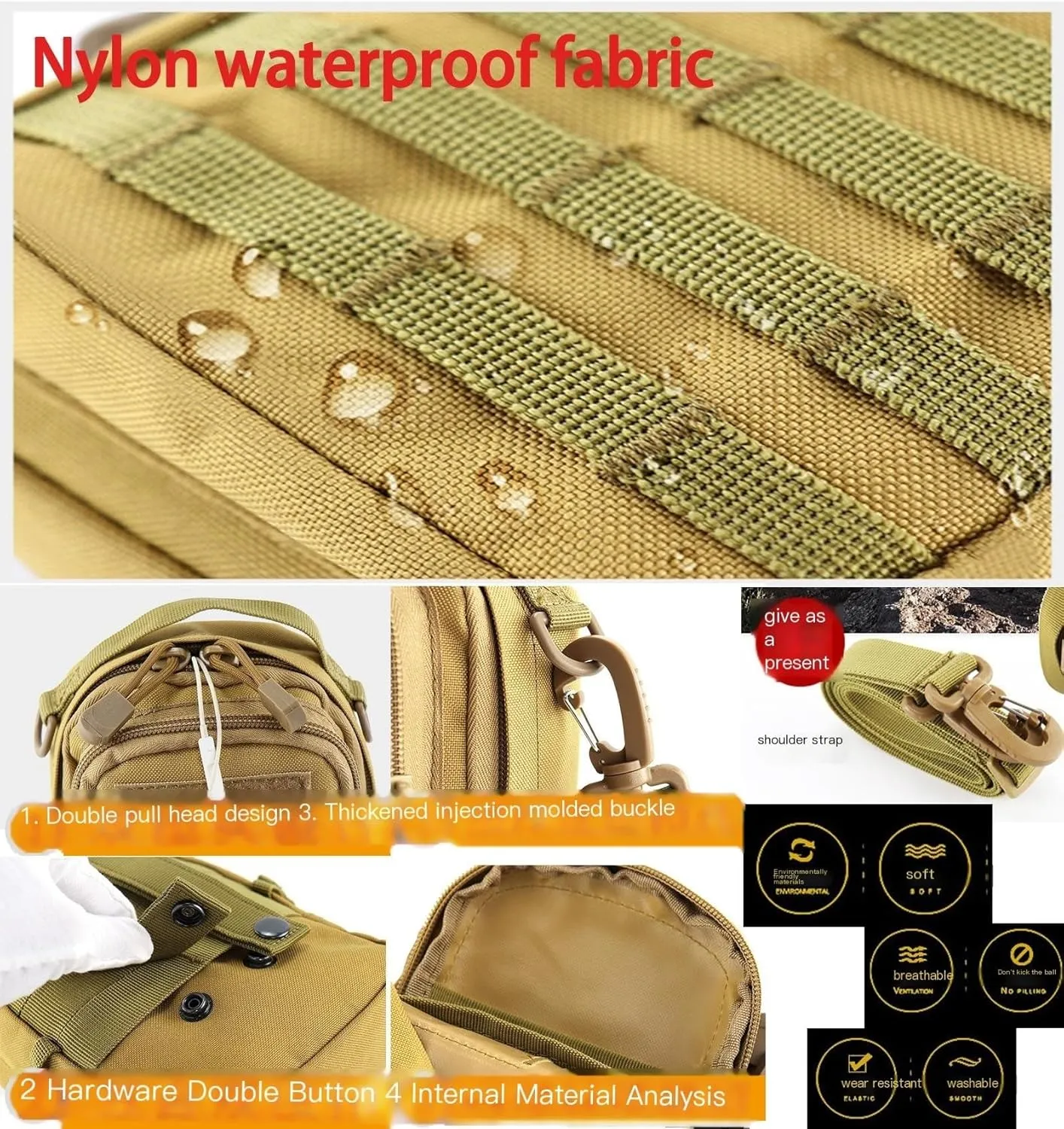 3pcs Tactical Waist Bags, Mini Waterproof Nylon Crossbody Portable Pocket Universal Utility Gadget Waist Pouches for Cigarette Cases Boxs,lighters Holder,Sports, Hiking, Camping, Traveling