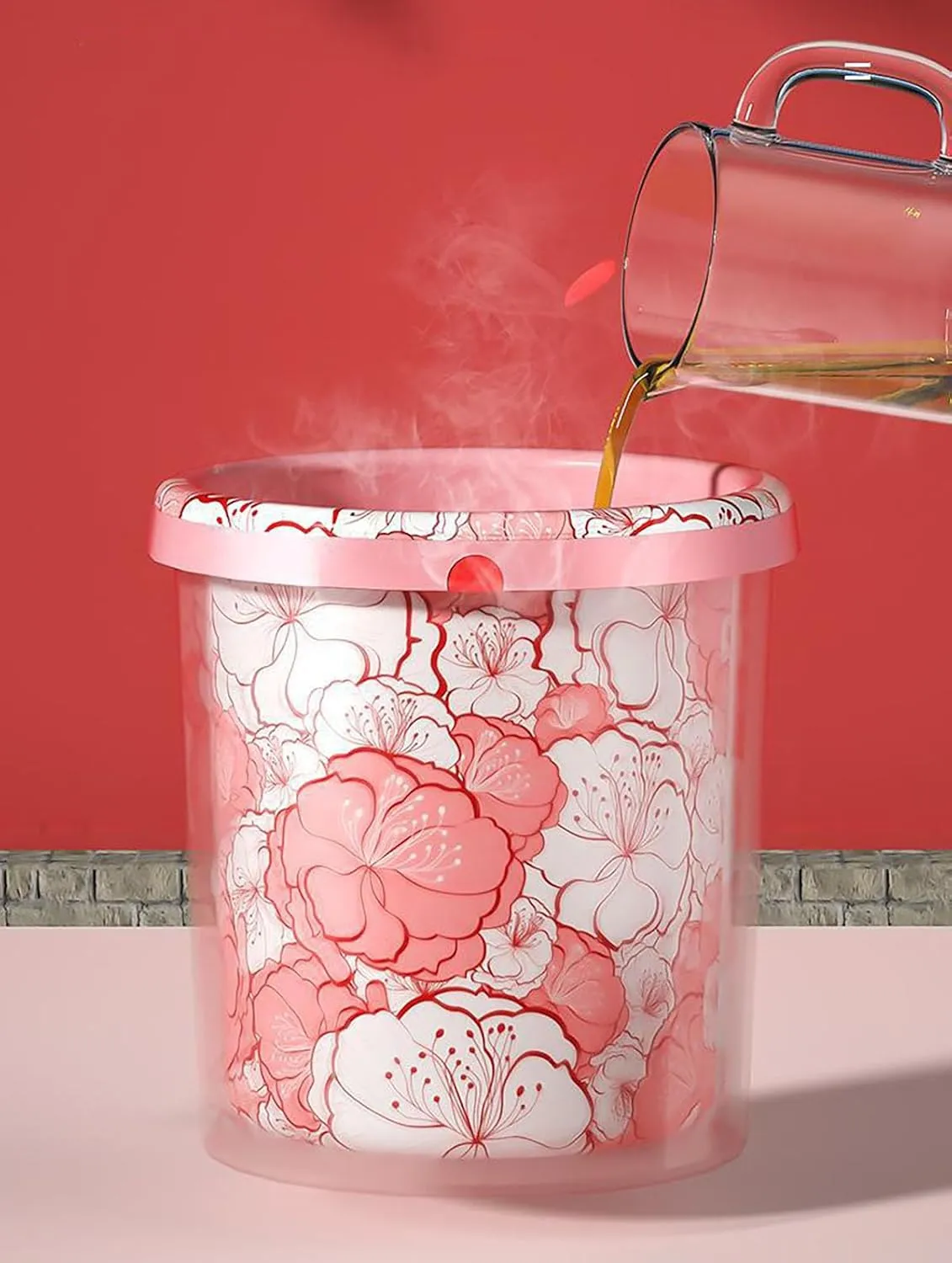 4 Gallon Small Trash Bags No-Tearing Drawstring 1.1 Mil Thick - Red Flowers 90 Count Small Garbage Bags for Bathroom Kitchen Toilet Home Office and Bedroom