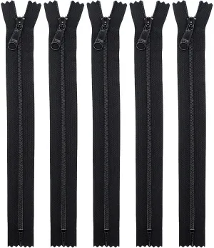 #4.5 Black YKK Coil Extra Long Pull Handbag Zippers - (5 Zippers Per Pack) (60" Inches)
