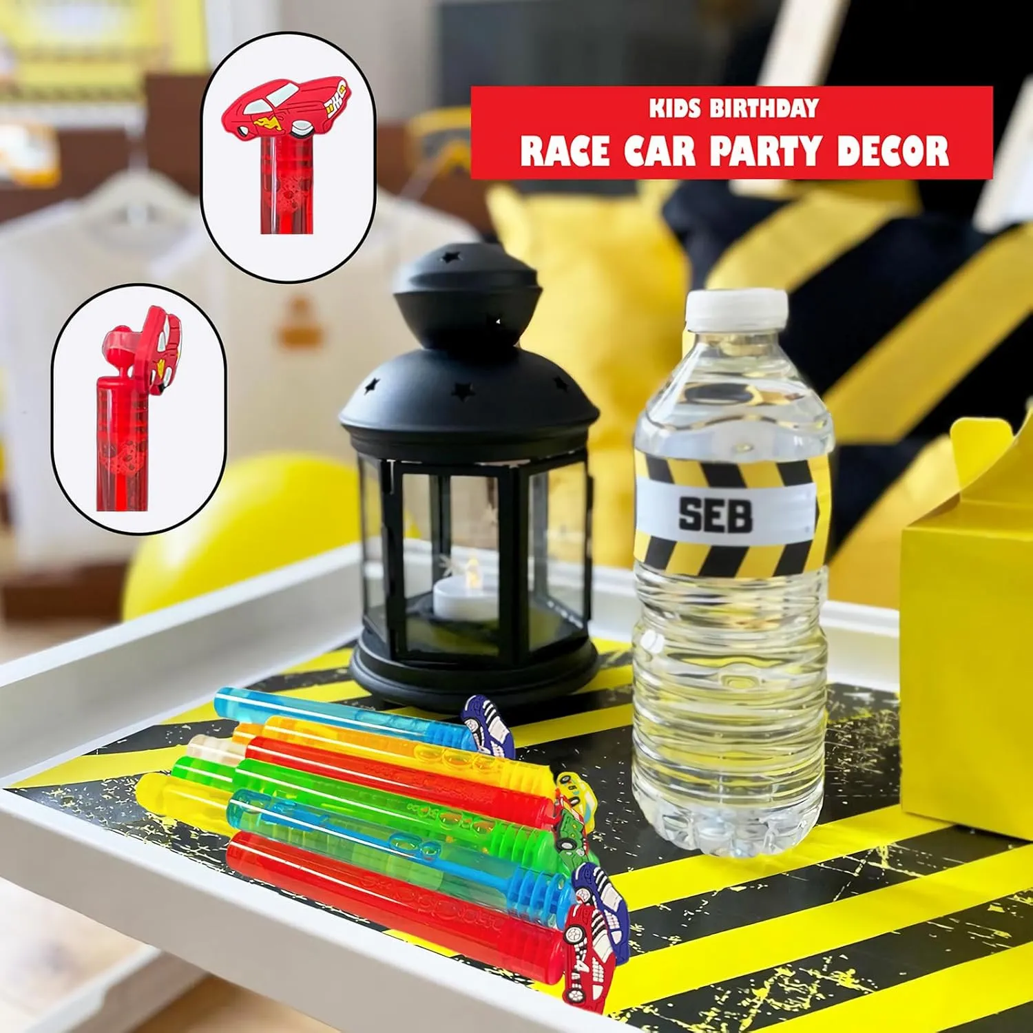 48Pcs Bubble Wands - Race Car Party Favors & Decorations for Monster Truck & Birthday Parties