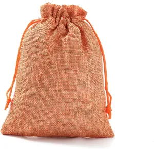 50 Burlap Bags with Drawstring Orange Drawstring Gift Bag Jewelry Pouch Hessian Bags Burlap Sacks for Wedding Party Favors DIY Craft(4x5.5Inch)