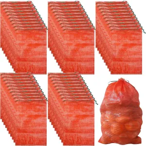 50 Pack 36lb Mesh Onion Bags Reusable Produce Storage Fruit Vegetable Storage Bags with Drawstring for Onions Potatoes Citrus Crawfish 15.6 x 26 Inches