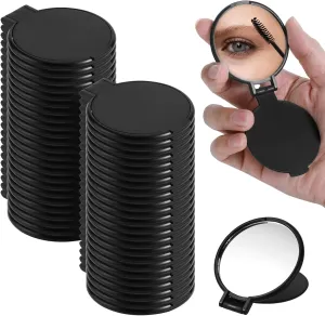 50 Pcs Round Compact Mirror for Purse Mini Folding Mirror Portable Pocket Mirror Makeup Small Mirror Vintage Portable Travel Makeup Mirror for Women Daily Use
