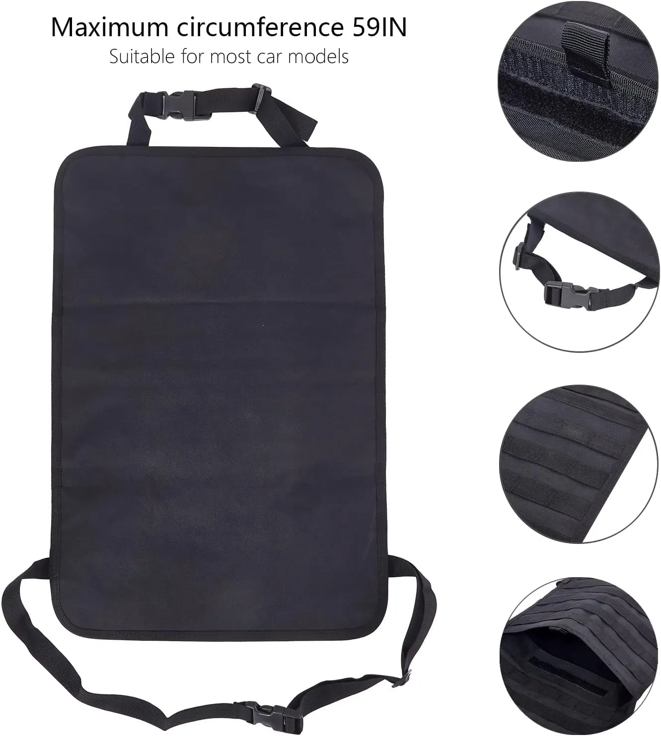 6 Pack Tactical Truck Organizer Back Seat Storage Car Seat Storage Bag Molle Panels for vehicles, Car and SUV with Lots of Handy Compartments (Black)
