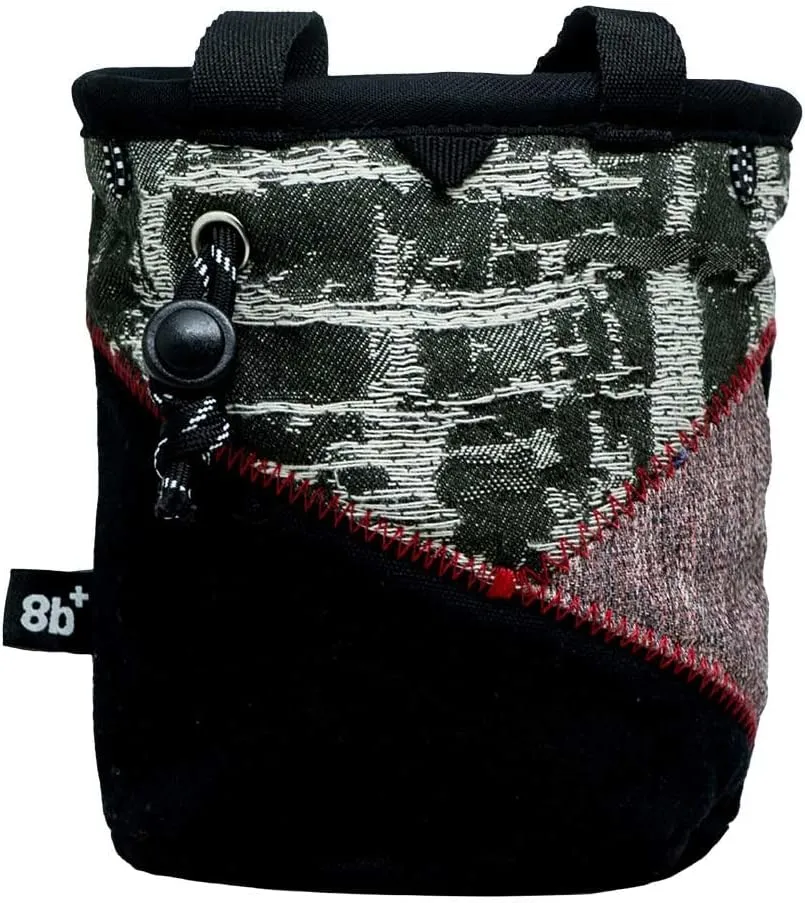8BPLUS PROBAG - Chalk Bag for Climbing & Bouldering - Belt, Carabiner and Giftbox Included - Wide Opening - Brush Holders for Left & Right Handers