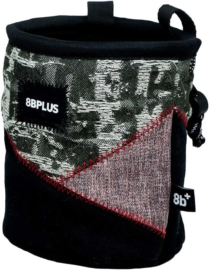 8BPLUS PROBAG - Chalk Bag for Climbing & Bouldering - Belt, Carabiner and Giftbox Included - Wide Opening - Brush Holders for Left & Right Handers