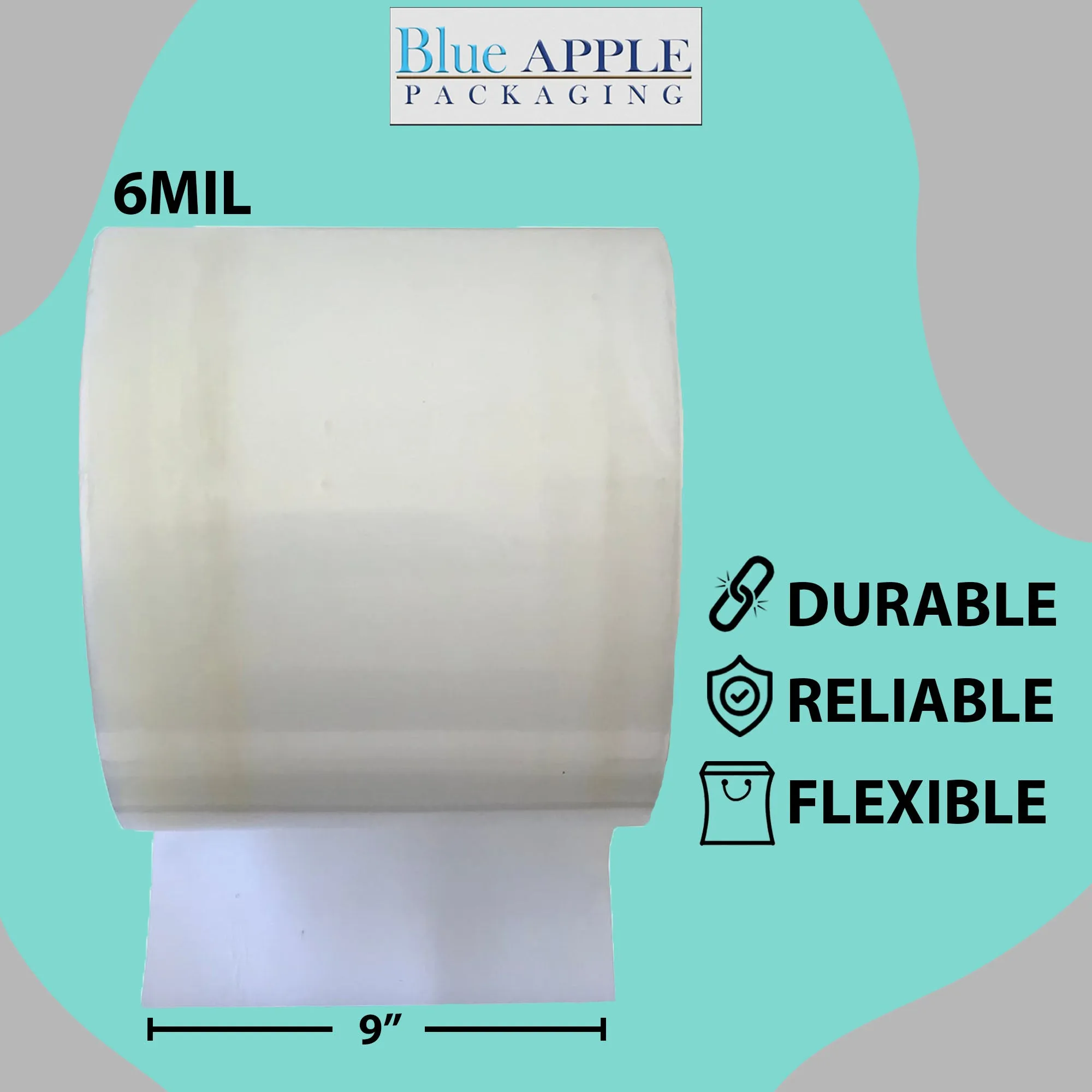 9 inch x 725ft Poly Tubing Roll 6 Mil LDPE Low Density