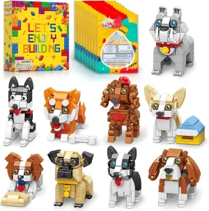 9pack Party Favors Mini Dogs Building Set, Adorable Animals Building Set for Classroom Prizes Goodie Bags Stuffers, Party Favors Birthday Gift for Kids 8  (1002PCS)