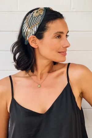 Abella Embellished Headband Olive