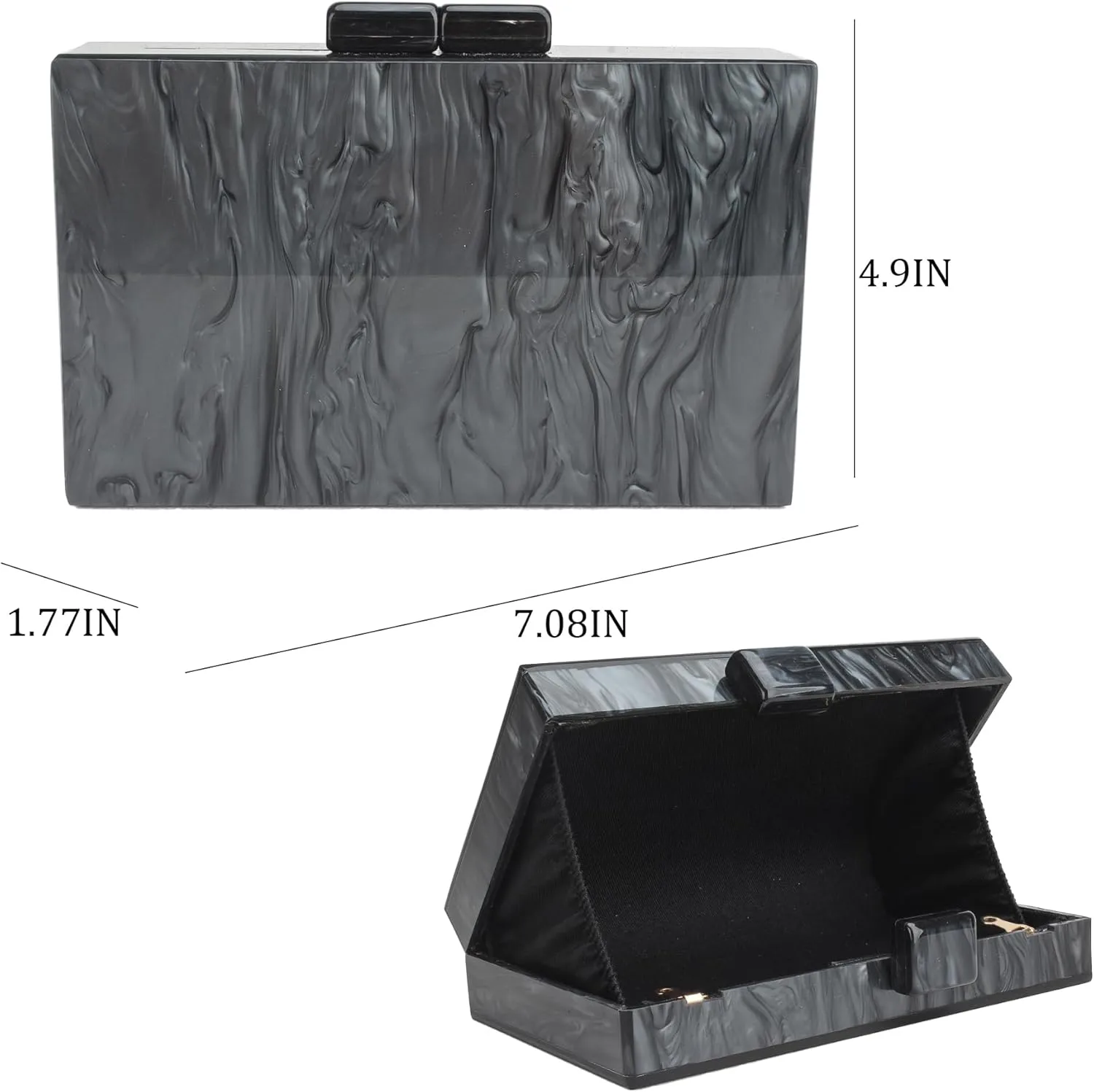Acrylic Clutch Purse Marble Evening Bag Handbag for Women Wedding Prom Party Bride