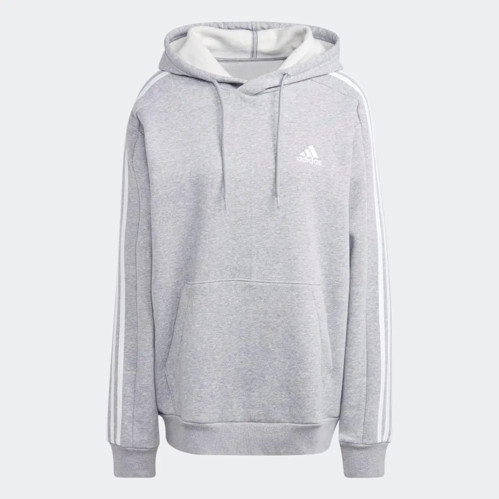 adidas Mens Essentials Fleece Striped Hoodie Training Casual Outerwear Casual - Grey