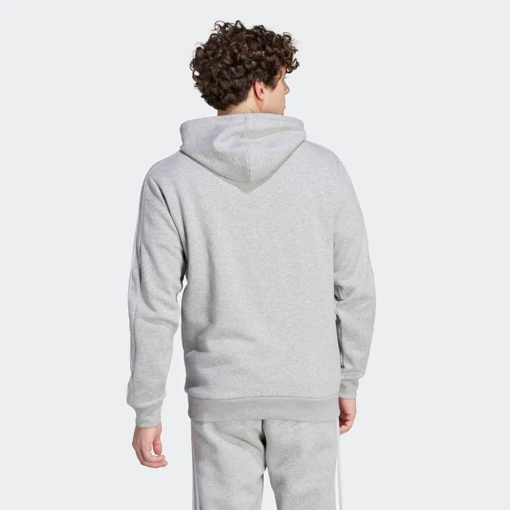 adidas Mens Essentials Fleece Striped Hoodie Training Casual Outerwear Casual - Grey