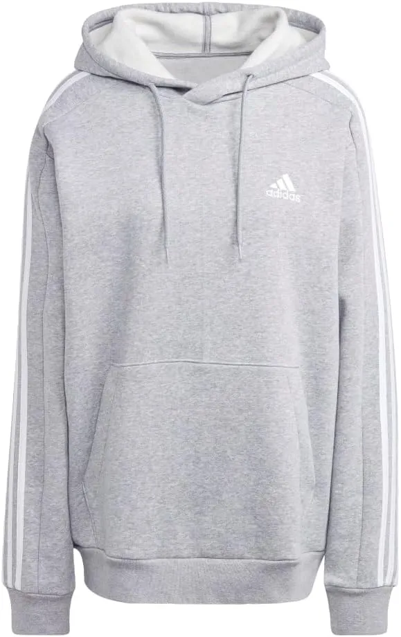 adidas Mens Essentials Fleece Striped Hoodie Training Casual Outerwear Casual - Grey