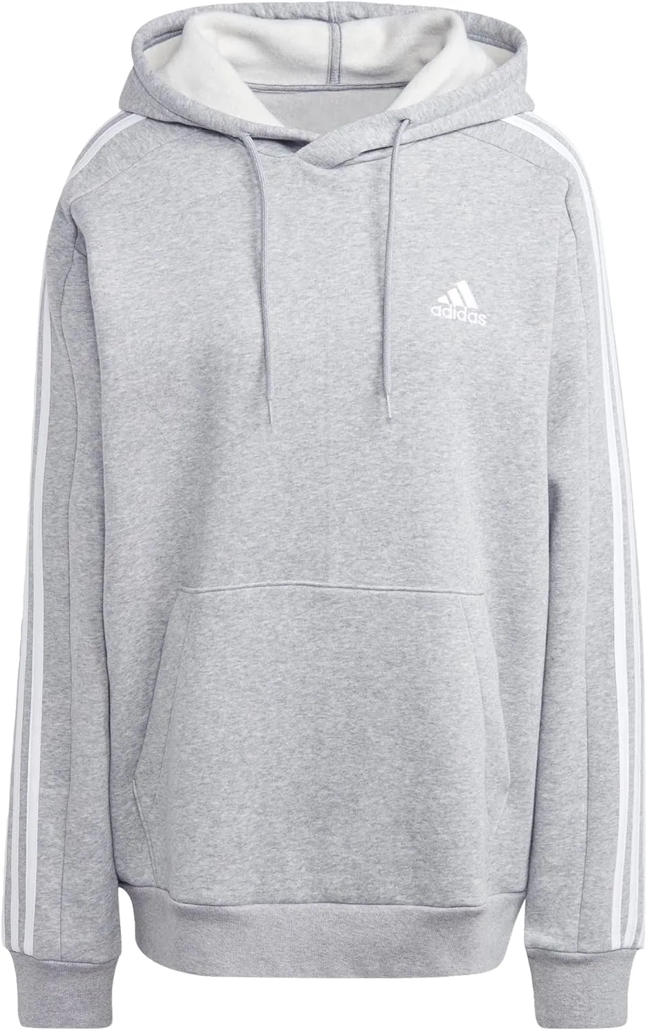 adidas Mens Essentials Fleece Striped Hoodie Training Casual Outerwear Casual - Grey
